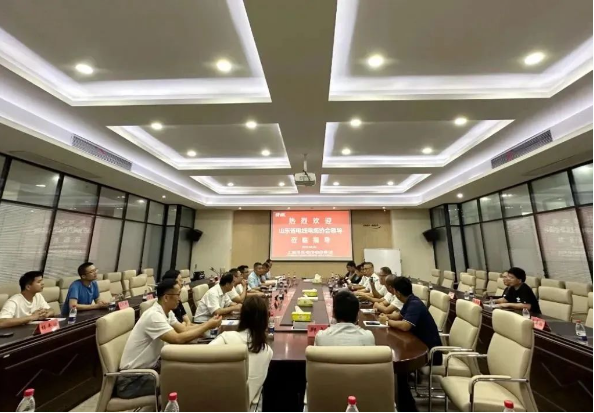  最后，考察團一行前往上海浦東電線電纜集團總部，參觀了上海電線電纜博物館。陳建義，集團副總裁及博物館館長，詳細介紹了集團的經營發(fā)展情況和系列產品。雙方就數(shù)字化生產、智能制造、成本控制、市場布局等方面展開了友好互動交流。