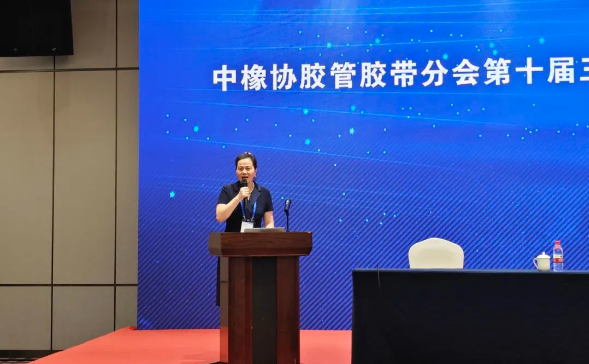 10月18日的論壇上，19名專家、學者、企業(yè)家從近些年中國經濟發(fā)展的趨勢，膠管膠帶發(fā)展變化，數字化的改革，技術的變革等進行了交流。三力士股份有限公司董事長吳瓊瑛主持了此次會議，并就“三力士數智化發(fā)展之路”作了專題報告，詳細介紹了公司在數字化建設方面的取得的成就和發(fā)展方向。