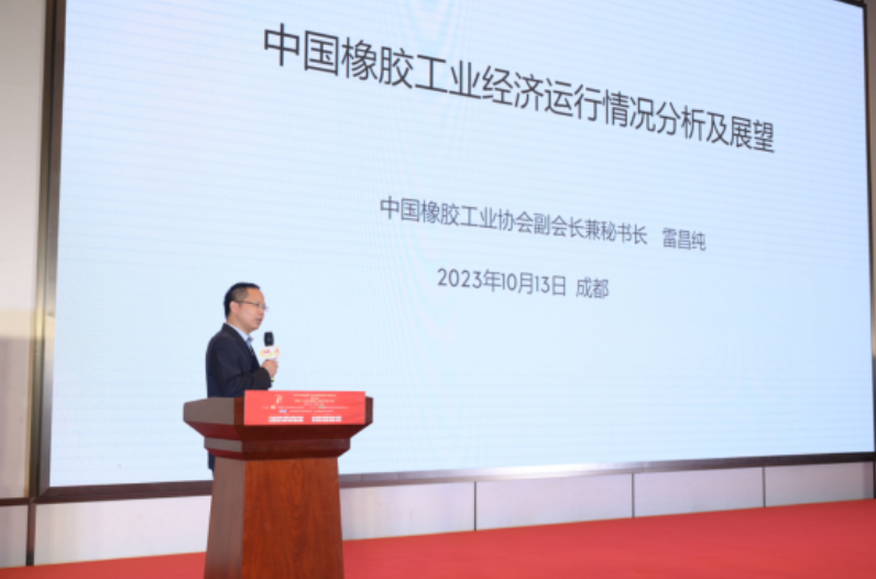 在會(huì)議上，中國(guó)橡膠工業(yè)協(xié)會(huì)副會(huì)長(zhǎng)兼秘書(shū)長(zhǎng)雷昌純進(jìn)行了“中國(guó)橡膠工業(yè)經(jīng)濟(jì)運(yùn)行狀況分析及展望”的報(bào)告，詳細(xì)解讀了中國(guó)橡膠工業(yè)各個(gè)產(chǎn)業(yè)的現(xiàn)狀和相關(guān)政策。此外，中國(guó)汽車(chē)工業(yè)協(xié)會(huì)副秘書(shū)長(zhǎng)陳士華通過(guò)視頻報(bào)告詳細(xì)介紹了中國(guó)汽車(chē)工業(yè)的經(jīng)濟(jì)運(yùn)行狀況。