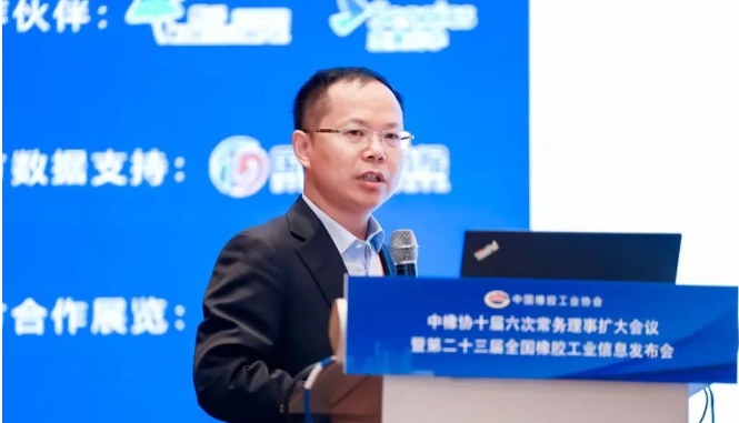 中國橡膠工業(yè)協(xié)會副會長兼秘書長雷昌純作了“橡膠工業(yè)經(jīng)濟運行情況分析和協(xié)會重點工作及展望”的報告。以詳實的數(shù)據(jù)，對1～8月份國家統(tǒng)計局數(shù)據(jù)，以及橡膠行業(yè)主要經(jīng)濟運行指標進行了分析，對橡膠行業(yè)專利申請情況進行了匯總分析，介紹了橡膠行業(yè)開展的重點工作的進展，并作了展望。